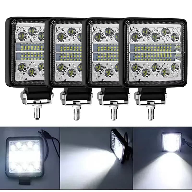 Truck Driving Fog Lamp 102W Lightbar Spotlight 4x4Offroad LED Work Light Bar LED 34SMD Square Headlight For Tractor SUV 4WD