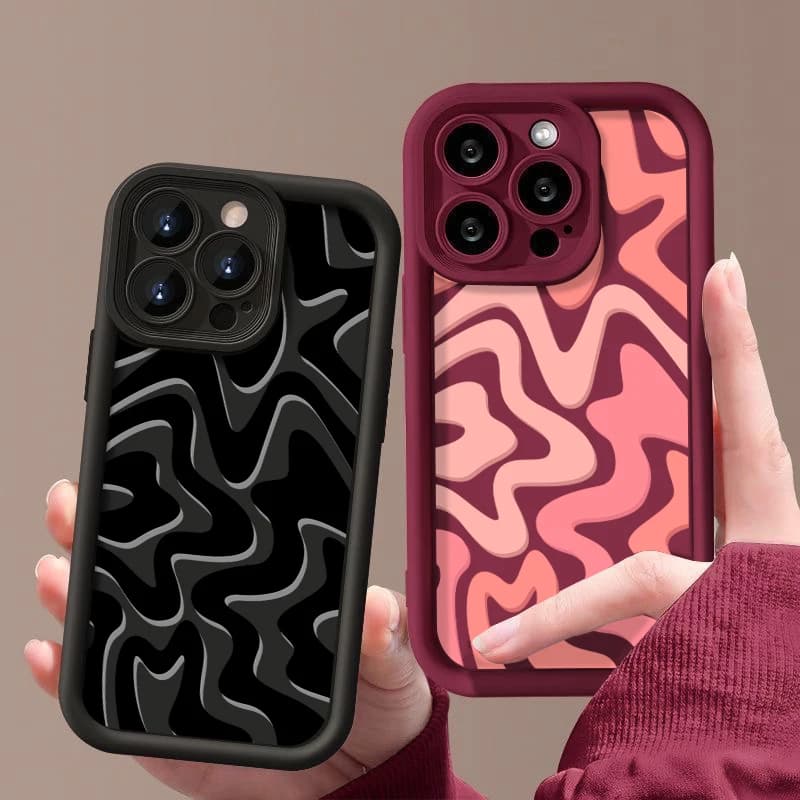 Custodia per telefono in silicone a righe per iPhone 17 16 15 14 Pro Max 15 Plus 13 17 Pro Air 17e 16e, cover antiurto color caramella