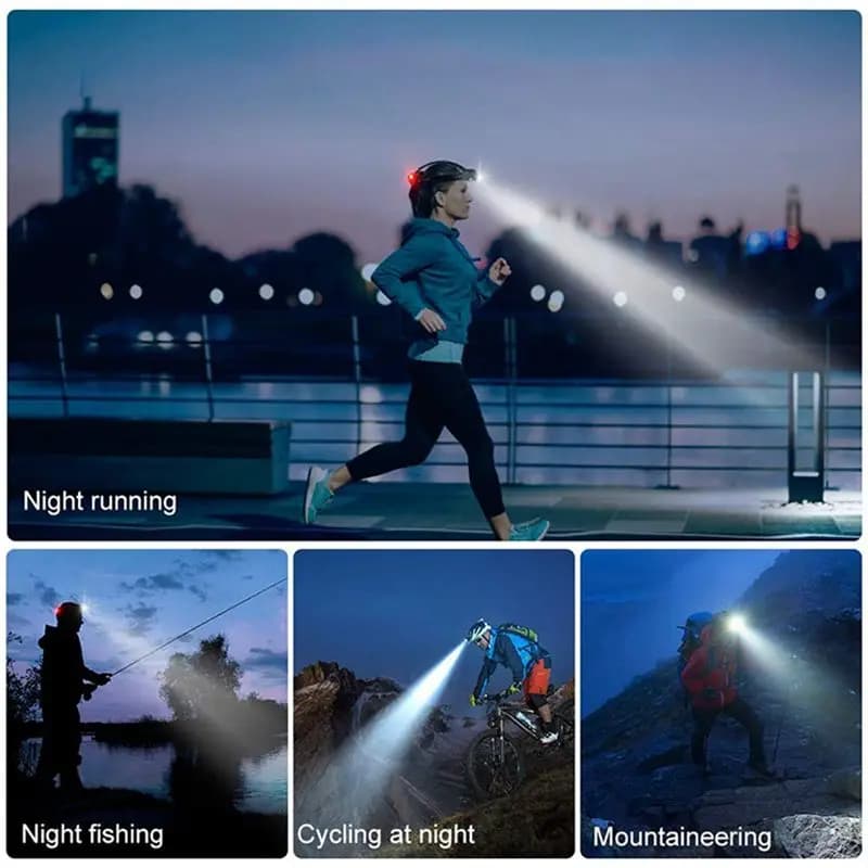 【BUYERS】LED head light lamp USB Rechargeable IR Motion Sensor Headlight Light Control Waterproof Flashlight Fishing Camping