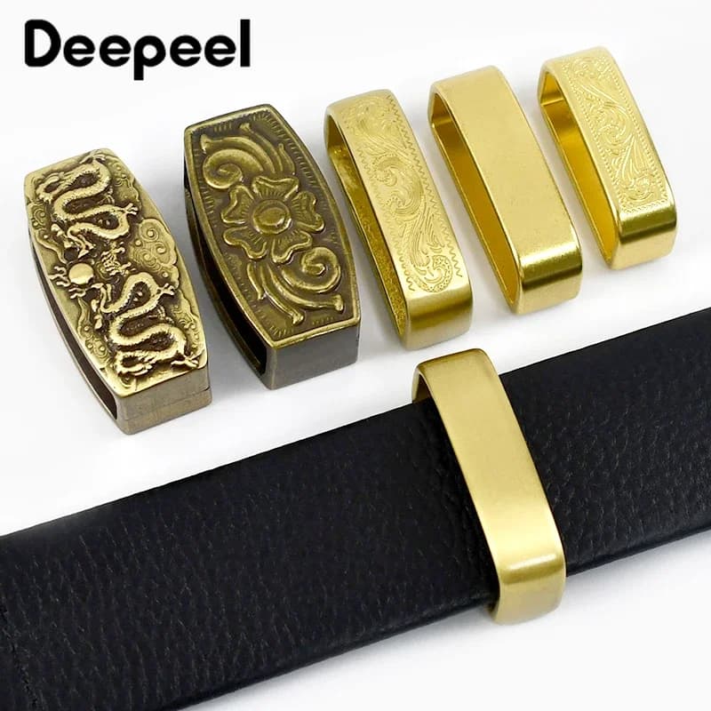 2 pezzi Deepeel 35/40mm cinture in rame puro anelli fibbie passanti per cinture in pelle fibbia in ottone fai da te fascia artigianale anello chiusura ad anello accessori