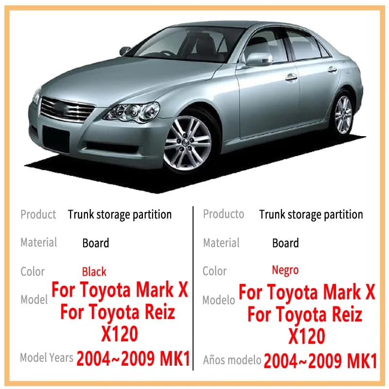 Accessori auto Per Toyota Mark X/Reiz 2004 ~ 2009 MK1 Tronco Partizione di Stoccaggio Multifunzione di Stoccaggio Auto Parti Interni organizzatore