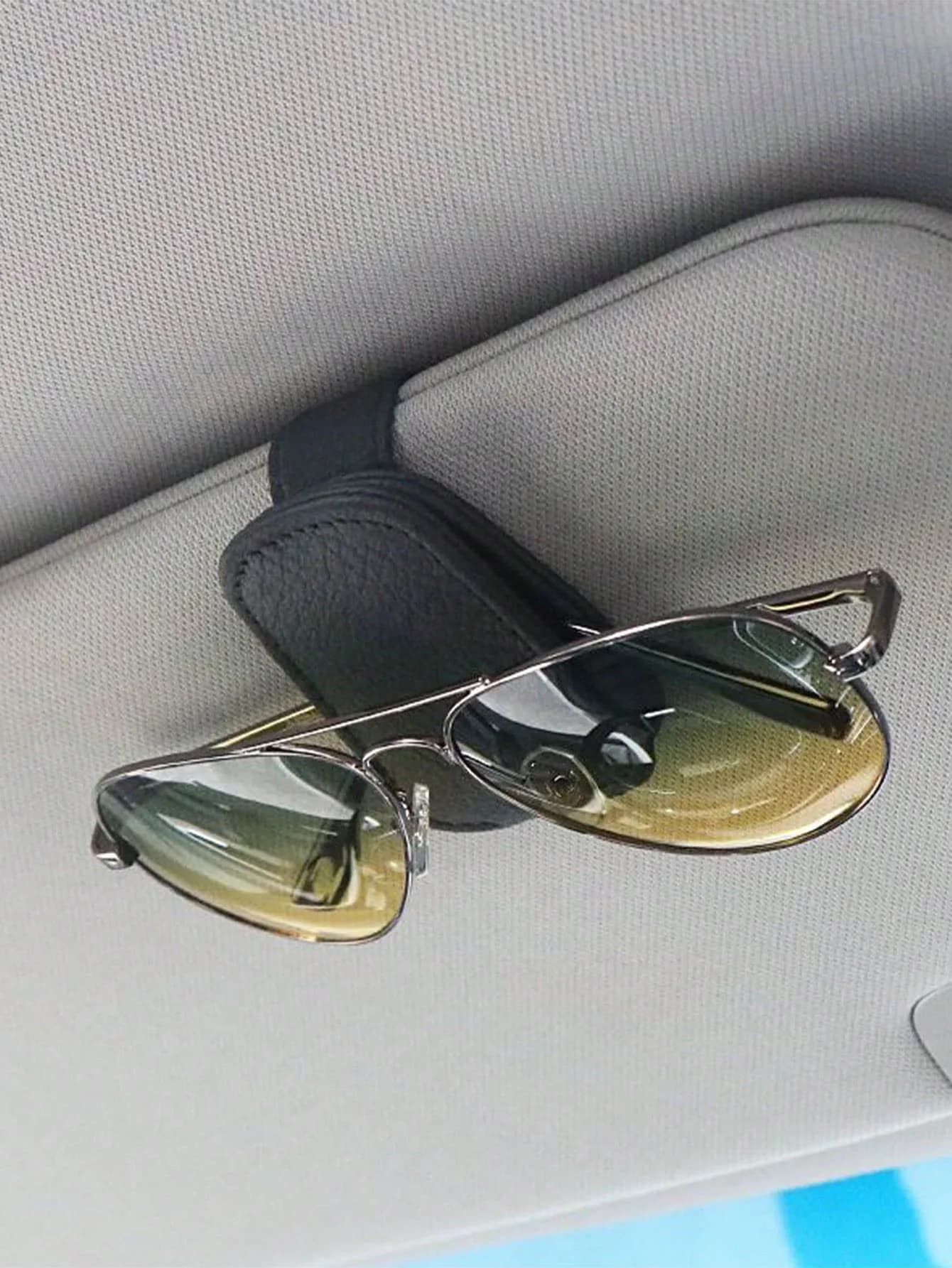 Porta occhiali da auto, porta occhiali multifunzionale per riporre visiere, clip per occhiali