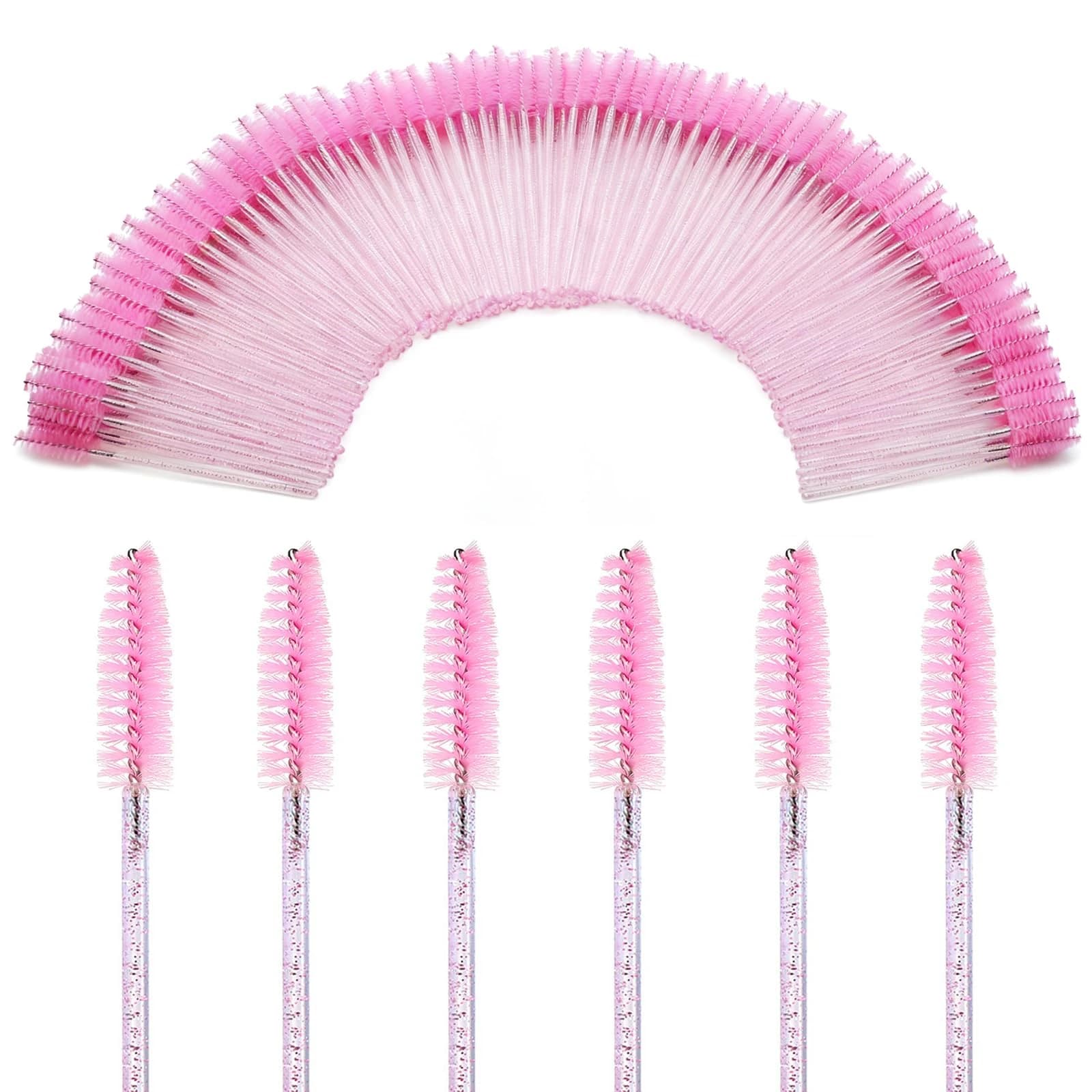 50 Pcs Eye Lash Brushes Eyebrow Brush False Eyelashes Extension Tools Mascara Wands Applicator Spoolers Lashes Cosmetic Tool