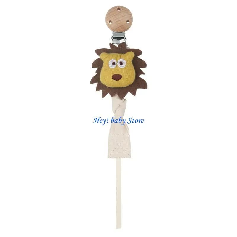 Q1FE 1pc Del Bambino Ciuccio Ciuccio Catena Clip Panno Cotone Bambole Peluche Animale Legno Roditore Capezzoli