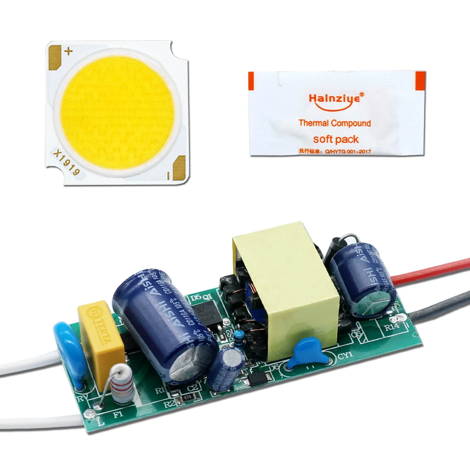 Set LED 10W 20W 30W 40W 50W 19*19mm Diodi LED ad Alta Luminosità con Chip Bridgelux + Kit Driver LED per Faretti e Illuminazione su Binario