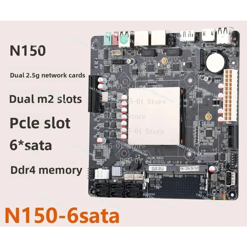 Scheda madre per archiviazione di rete domestica con doppia LAN 2.5G, dotata di slot PCIe e doppia interfaccia M.2 NVMe per utilizzo NAS
