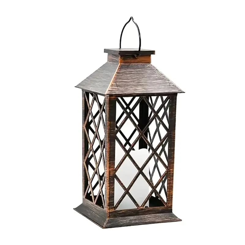 A76I-Garden Hanging Decorative Lamp LED Solar Lantern Light Flickering Flameless Candle For Outdoor For Courtyard Parties