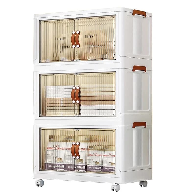 Foldable plastic box for bedroom, bathroom, removable multi-layer installation, free sideboard