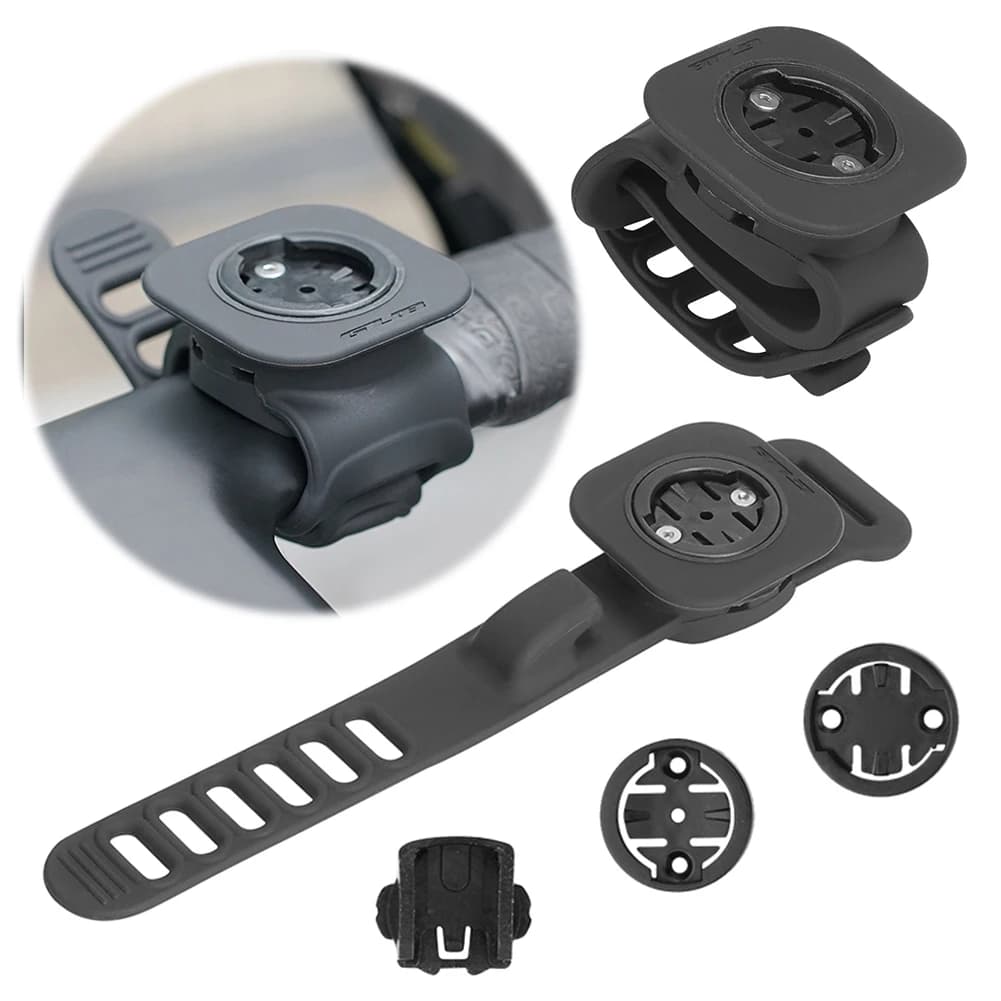 GUB 630 Staffa per computer da bicicletta in silicone antiscivolo Supporto per computer per manubrio bici da strada Supporto di estensione MTB per Garmin Bryton