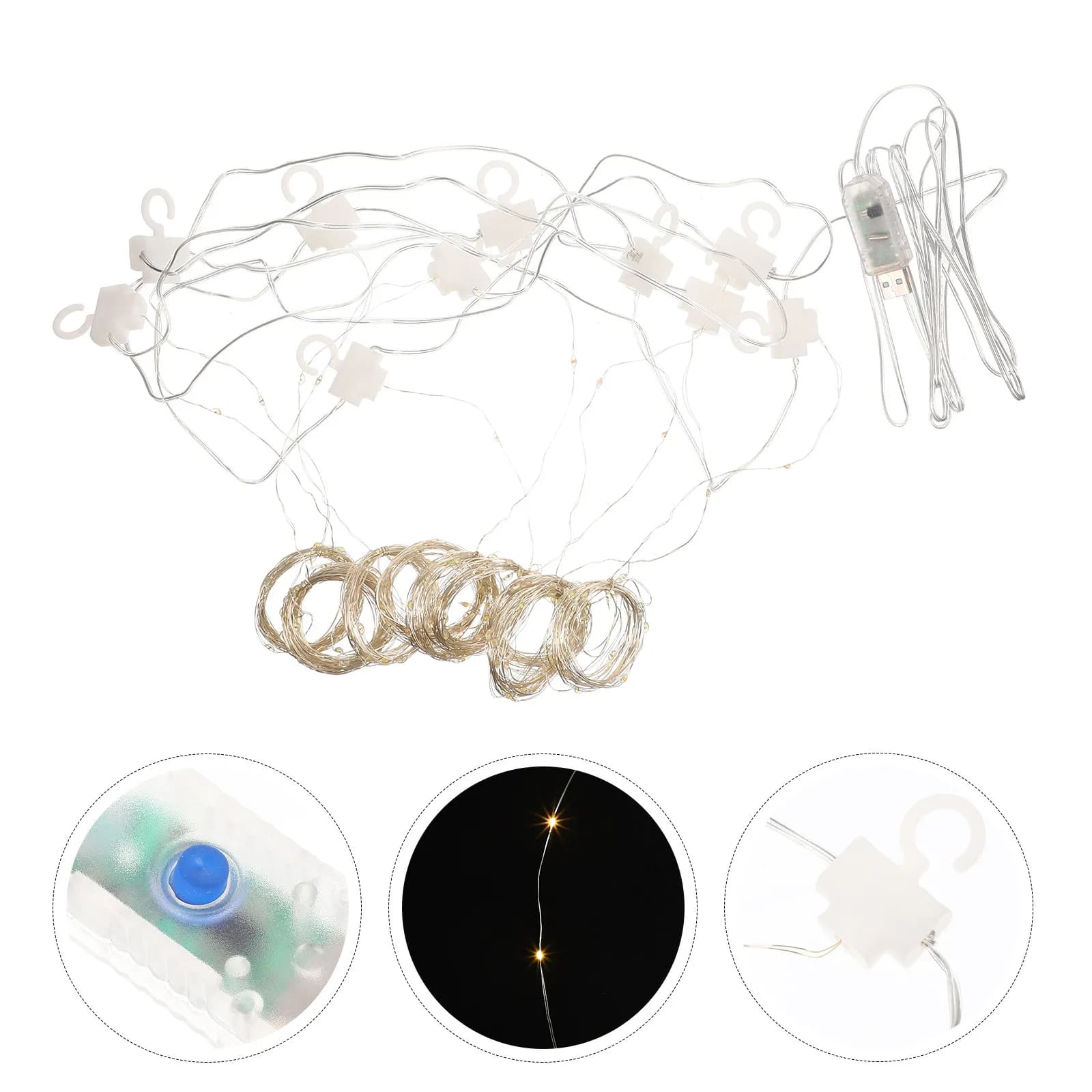 Luci a tenda LED con filo di rame, luci decorative per feste, festival, finestre, camera da letto, atmosfera.