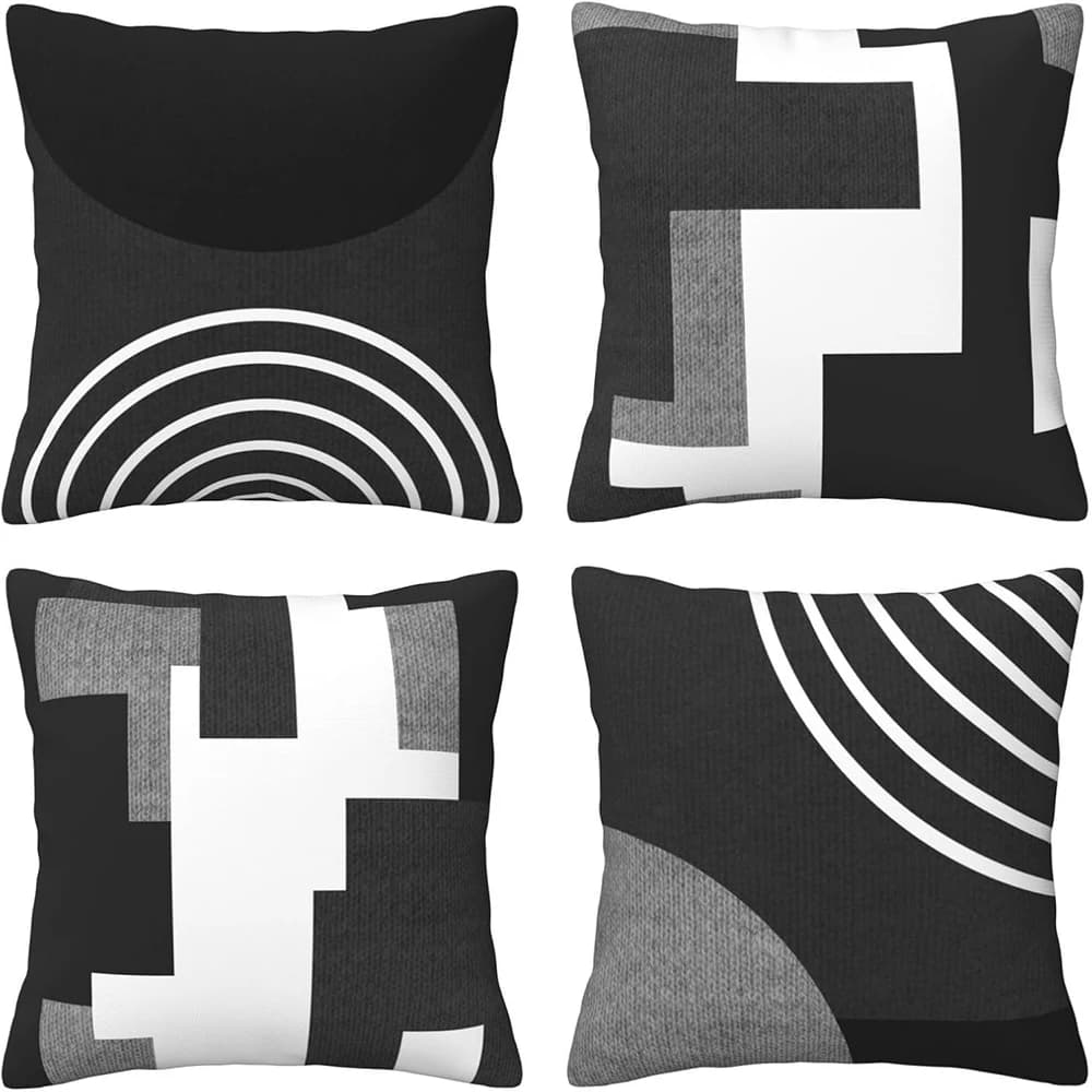 Fodere per cuscini con motivo a foglie monocromatiche, Fodera per cuscino per divano da soggiorno chic e sofisticata, decorazione della camera da letto