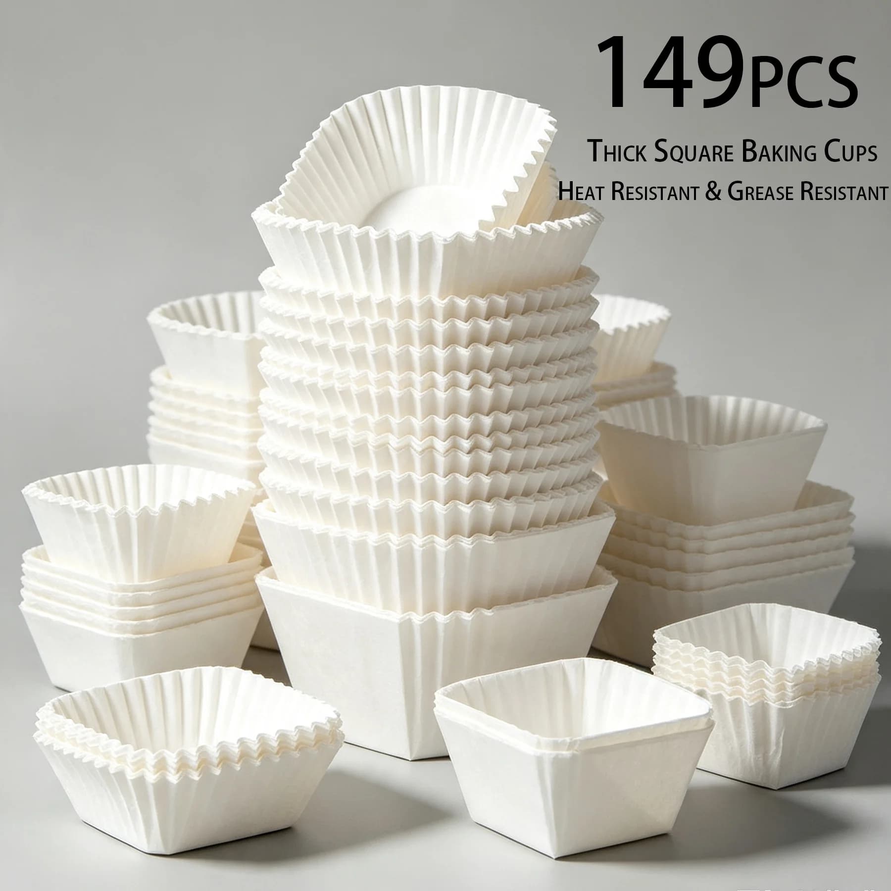 149pcs Square Non-Stick Baking Paper Liners, Food Grade Heat Resistant Disposable Tray Mats for Air Fryer Oven