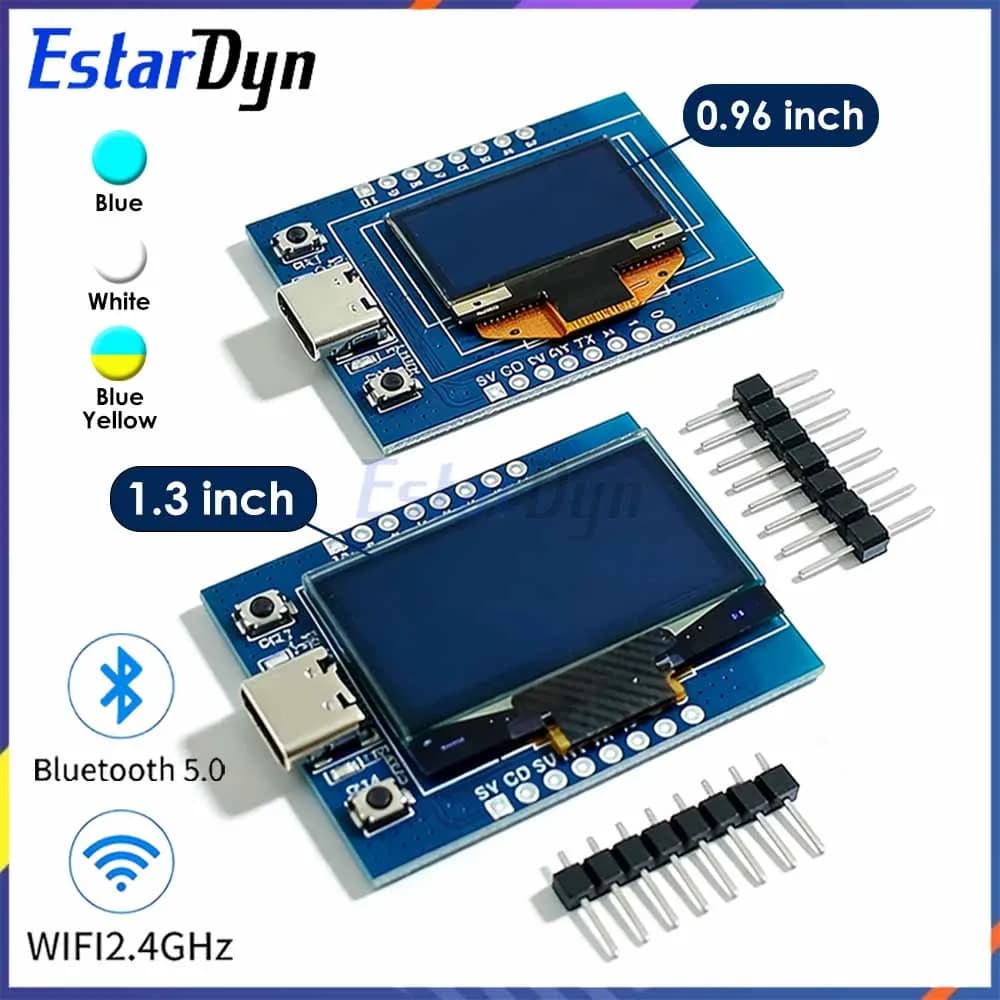 Scheda di sviluppo ESP32-C3 con display OLED da 0,96 pollici / 1,3 pollici, modulo IoT WiFi Bluetooth con antenna in ceramica per Arduino