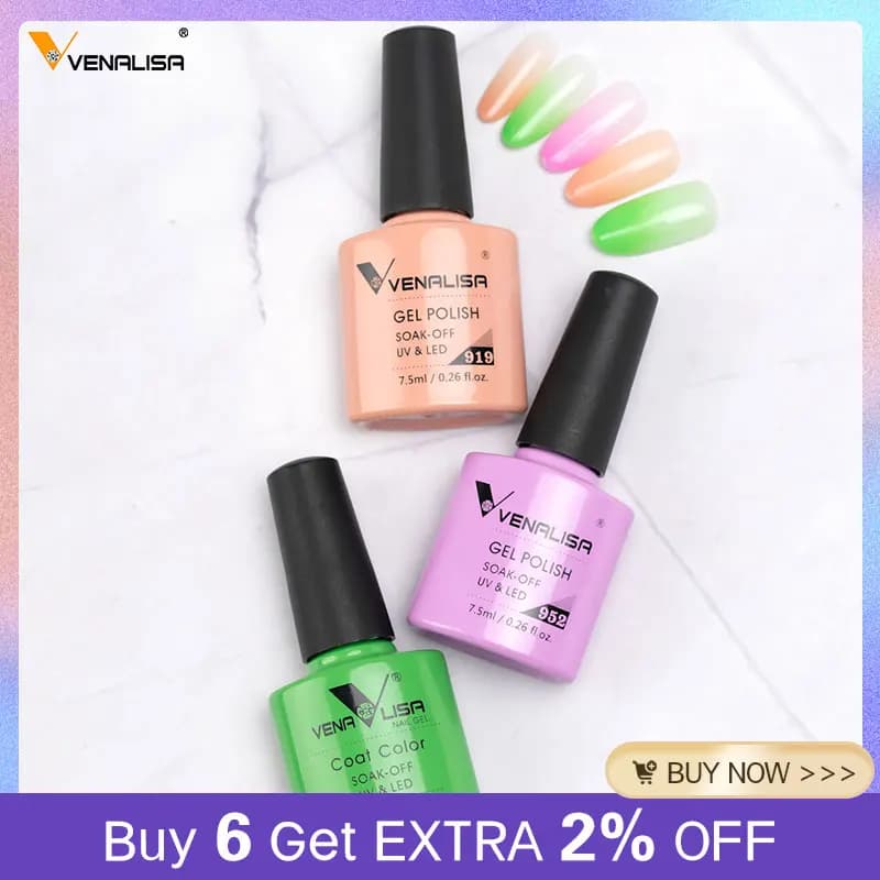 Venalisa Nail Gel Polish Base Coat NoWipe Top Coat Gel per unghie Semi permanente Soak Off UV LED Gel Nail Gel Polish Nail Art Manicure