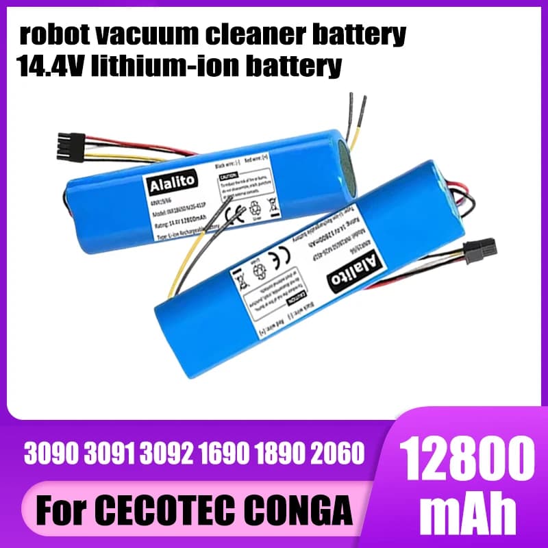 14.4V 12800mAh, for CECOTEC CONGA 3090 3091 3092 1690 1890 2090 robot vacuum cleaner battery replacement