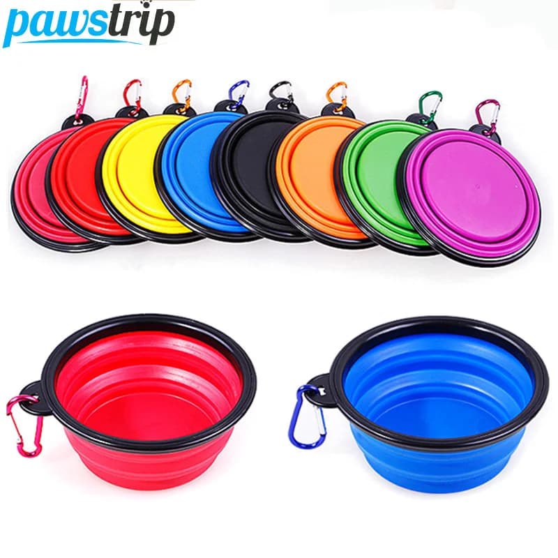 Ciotola pieghevole in silicone pieghevole per cani da 350 ml, contenitore per alimenti per cuccioli portatile da viaggio all'aperto, ciotola per piatti, forniture per animali domestici