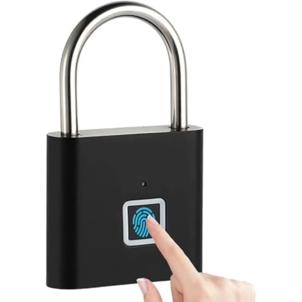 Fingerprint Padlock, Locker Lock with Keyless, Portable Biometric Padlock Combination Locks for Gym Gate Storage, Smart Lock for
