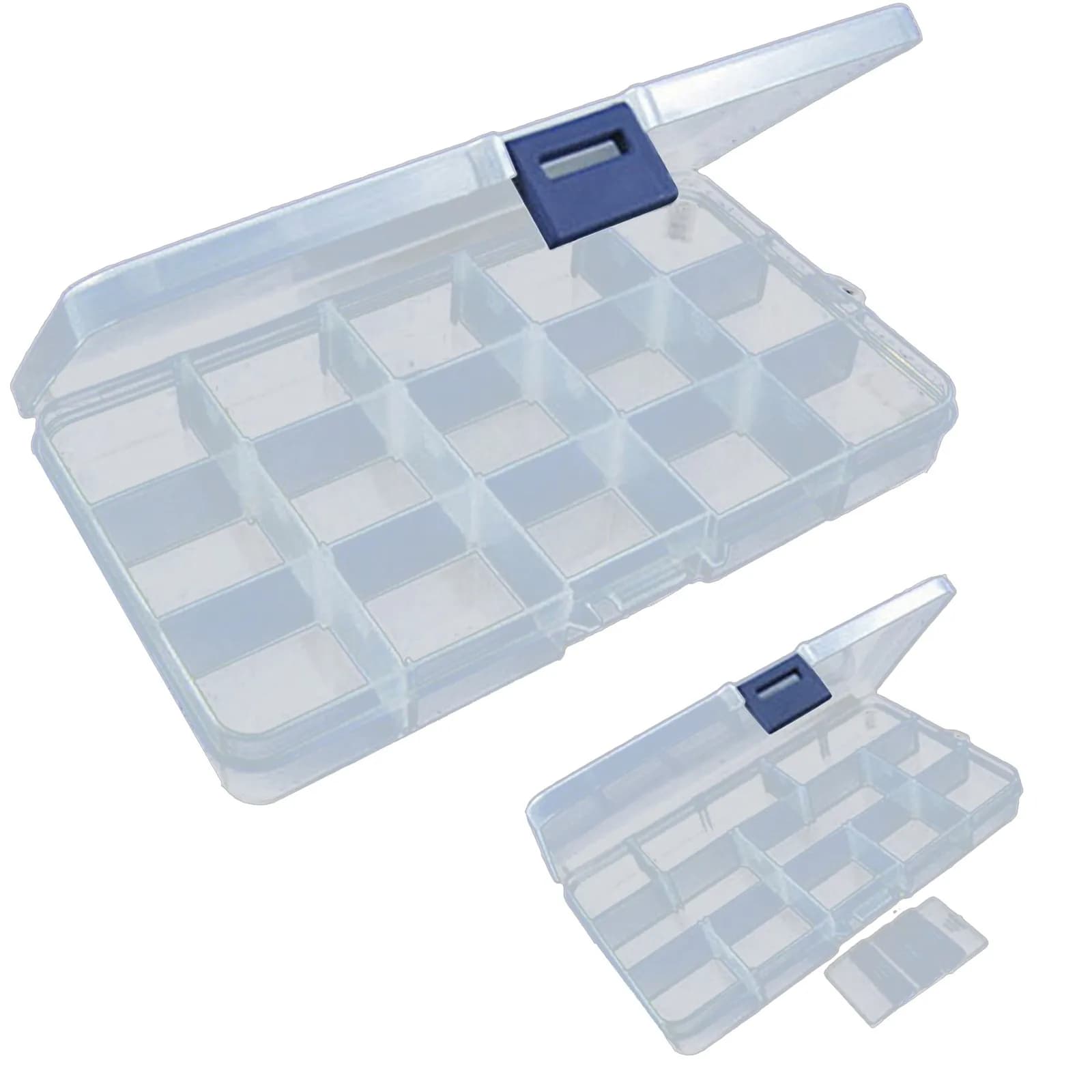 15 portable slot 15 adjustable plastic slot fishing bait hook box equipment case organizer multifunctional fishing gear