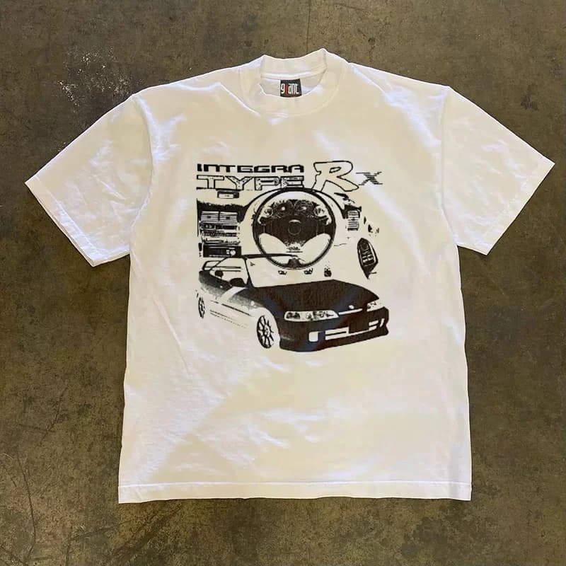 Pure Cotton Short Sleeve T-Shirt Unisex Loose Fit Breathable Summer Fashion Retro American Style for Couples Men Women