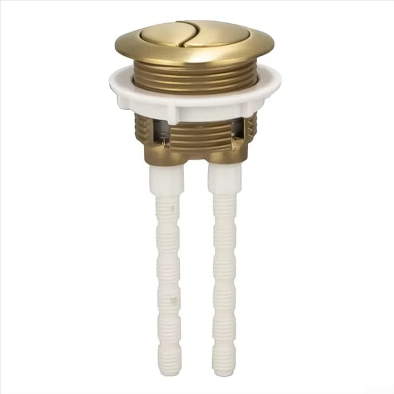 A76X-Doppio pulsante di scarico WC universale in ottone spazzolato Foro per cisterna da 38 mm adatto, potente e igienico Sistema di scarico