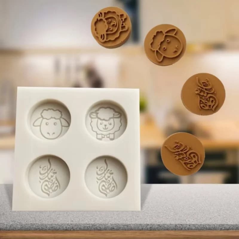 1pc Medio Oriente Eid al Fitr Stampo per biscotti Arabo Luna Pecora Silicone Caramelle Cioccolato Stampo da forno Fatto a mano Stampo da forno fai da te