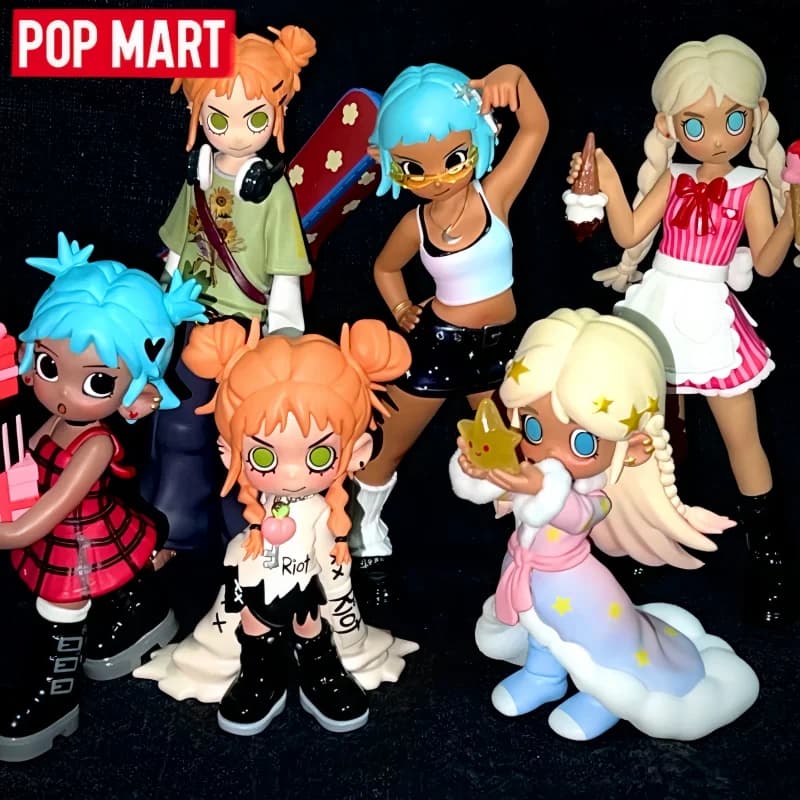 POPMART Lil Peach Riot Holiday Mixtape Series Blind Box Mystery Box Guess Bag Anime Figure Toys Doll Cute Desktop Ornaments Gift