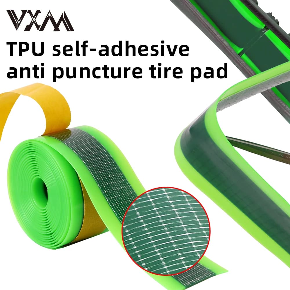 VXM Protezione Antiforatura Autoadesiva in TPU con Filamento in Fibra di Vetro per Camera d'Aria Bici, 1 pz, Accessorio per Bici da Strada