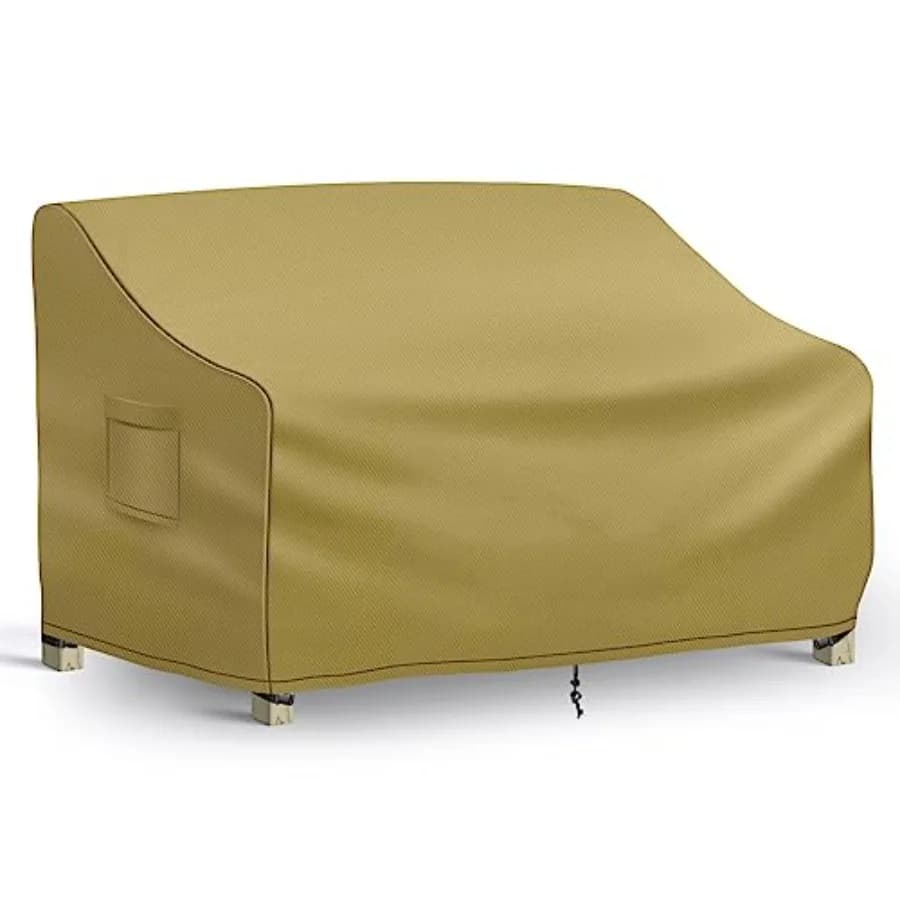 Copertura impermeabile per divano da esterno, copertura per divano da esterno a 4 posti, coperture per mobili da giardino con presa d'aria e maniglie, 104W x 40P x 33H