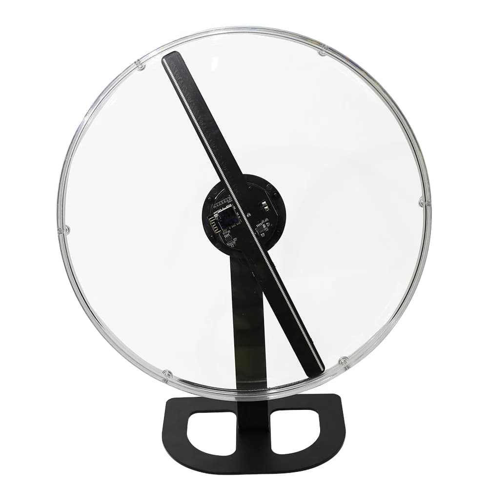 Proiettore da tavolo per macchina pubblicitaria da 32 cm, schermo trasparente verticale ricaricabile, ventola con ologramma 3D LED per centri commerciali