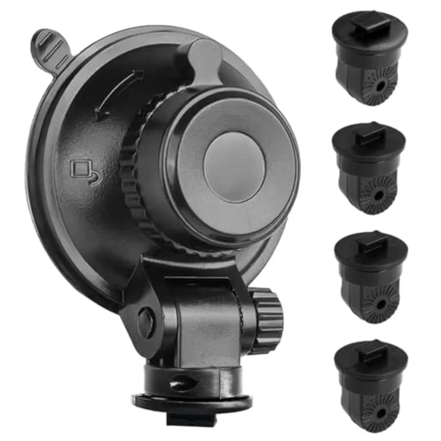 S504 Suction Cup Dash Cam Mount Holder 5th Gen with 4pcs 360 Rotating Joints for Apeman Ssontong Biuone iZEEKER HaHoco and Most