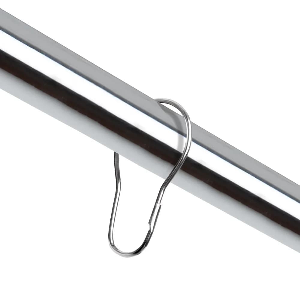 Waterproof Stainless Steel Chrome Metal Shower Curtain Ring Hooks 12 Pack Set for Bathroom Decor