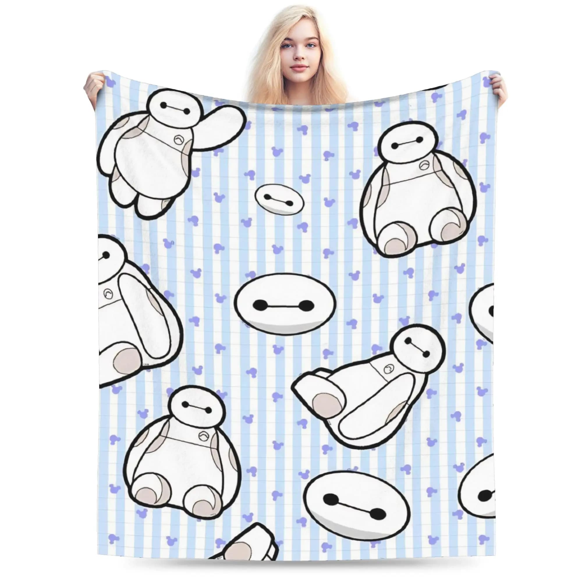Big Hero 6 Baymax Coperte in pile corallo peluche invernale multifunzione coperte super calde per copriletti per ufficio domestico