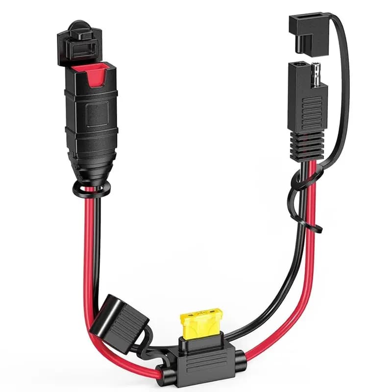 【Irticoli CALDI】 Cavo di prolunga SAE 14AWG Connettore SAE per carichi pesanti, cavo 20A Fusibile Spina impermeabile per NOCO Genius Smart Battery Charg