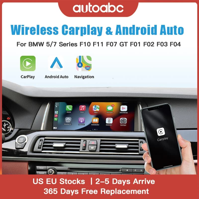 Wireless Apple CarPlay Android Auto per BMW Serie 5 F10 F11 2012-2017 CIC NBT Auto Radio Multimedia Playback Airplay Navigazione