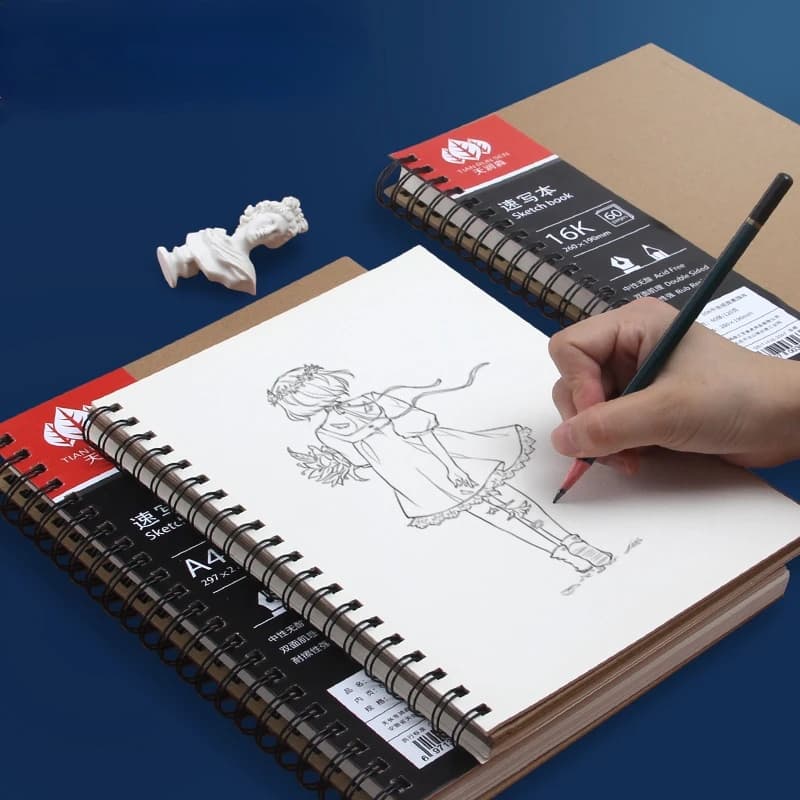 16K/8K/A4 Art Special Sketchbook Light Yellow Inner Page Thickened 180g Gouache Exercise Book Portable Outing Drawing Paper