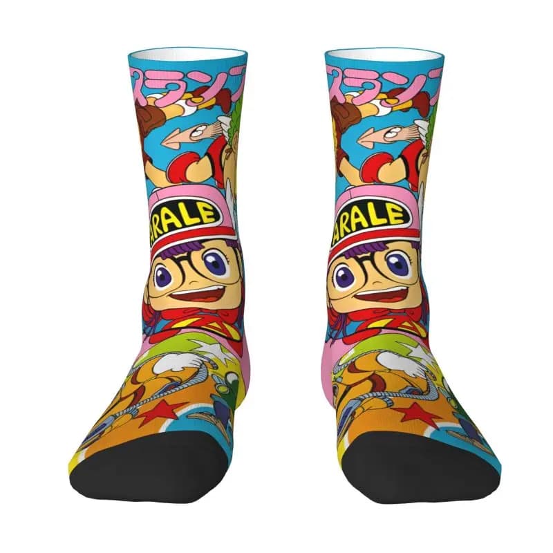 Calzini Personalizzati da Uomo Dr S-Slump Arale Norimaki, Unisex, Caldi e Traspiranti, con Stampa 3D Manga