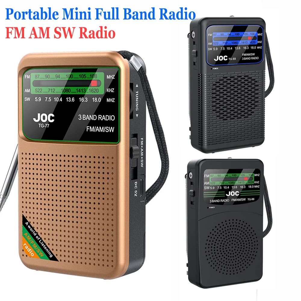 Mini radio portatile a banda intera Radio FM AM SW La migliore ricezione Radio alimentata a batteria con lettore radio con schermo HD per anziani