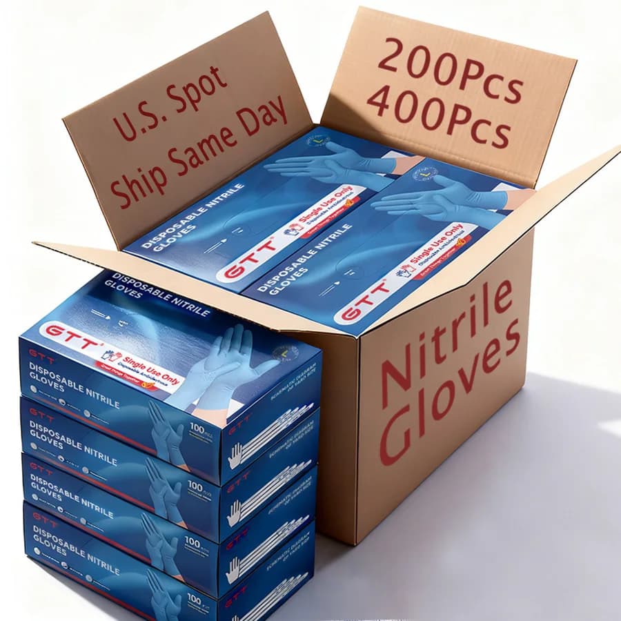 200/400 pcs disposable gloves in nitrile ultra resistant gloves to thicken without latex for food preparation clean tattoo kitchen