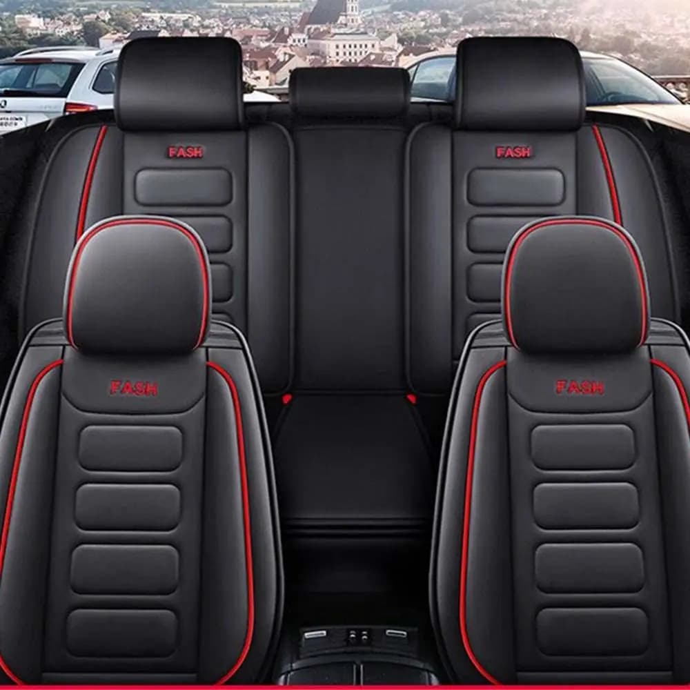 5 Seat Car Seat Covers Front + rear Seat cushions PU leather cover set