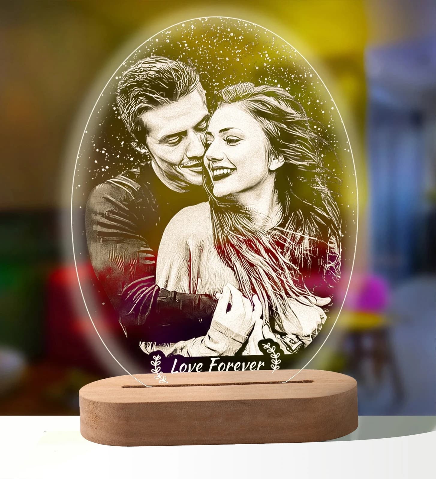Lampada fotografica 3D Foto e testo personalizzati San Valentino Anniversario di matrimonio Compleanno Regali di luce notturna 3D