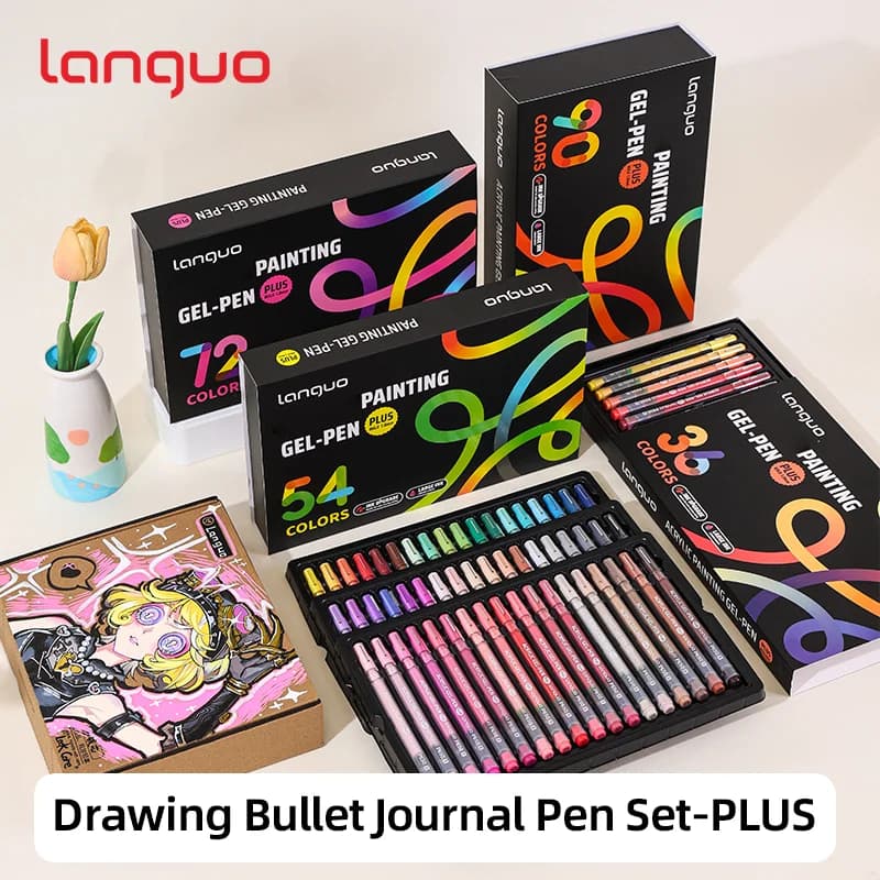 Set di Penne Gel Glitterate LANGUO 1.0mm 36-90pz, Materiali Artistici di Alta Qualità per Journaling, Pittura Fai-da-Te, Regalo di Compleanno e Natale