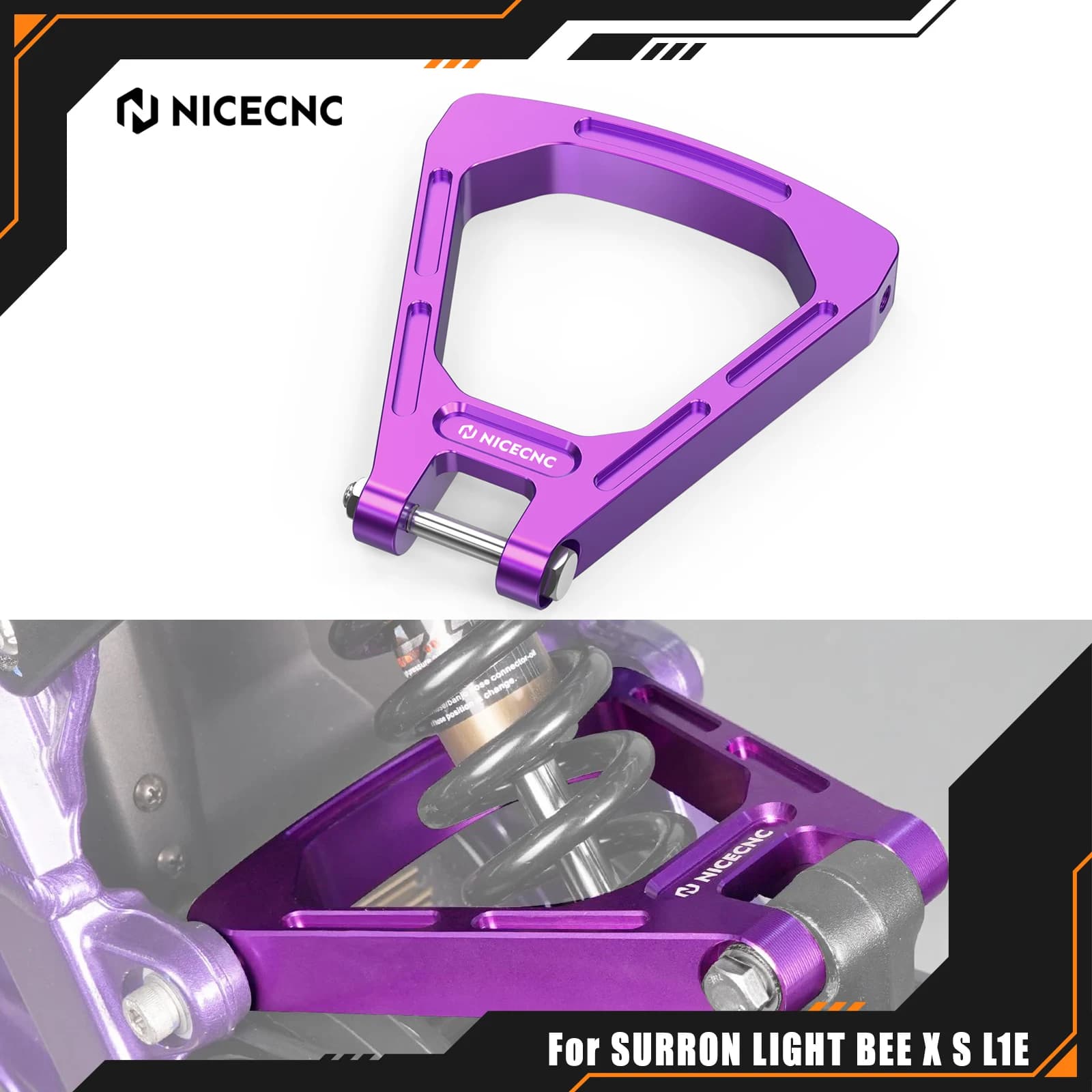 NICECNC Per Surron Light Bee XS L1E Per Segway X160 X260 Ammortizzatore Posteriore Triangolo Staffa di Collegamento In Alluminio Elettrico Dirt Bike