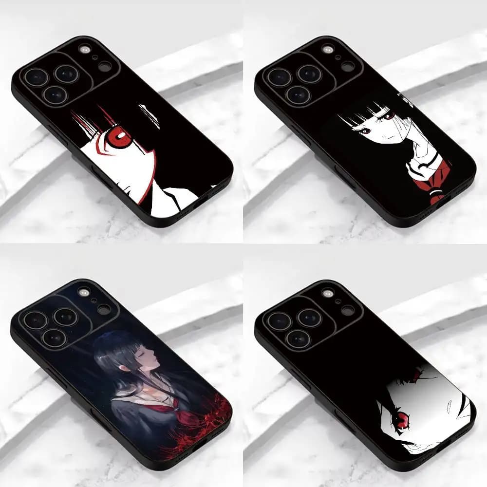 Jigoku Shoujo Ai Enma Phone Case For iPhone 17,16,15,14,13,12,11 Plus,Pro Max,XS,Soft Silicone Black Cover