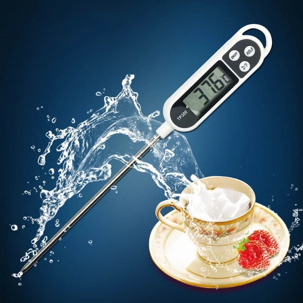 Termometro Digitale per Alimenti Liquidi TP300 con Display LCD, Sonda per Carne, Cottura, BBQ e Latte