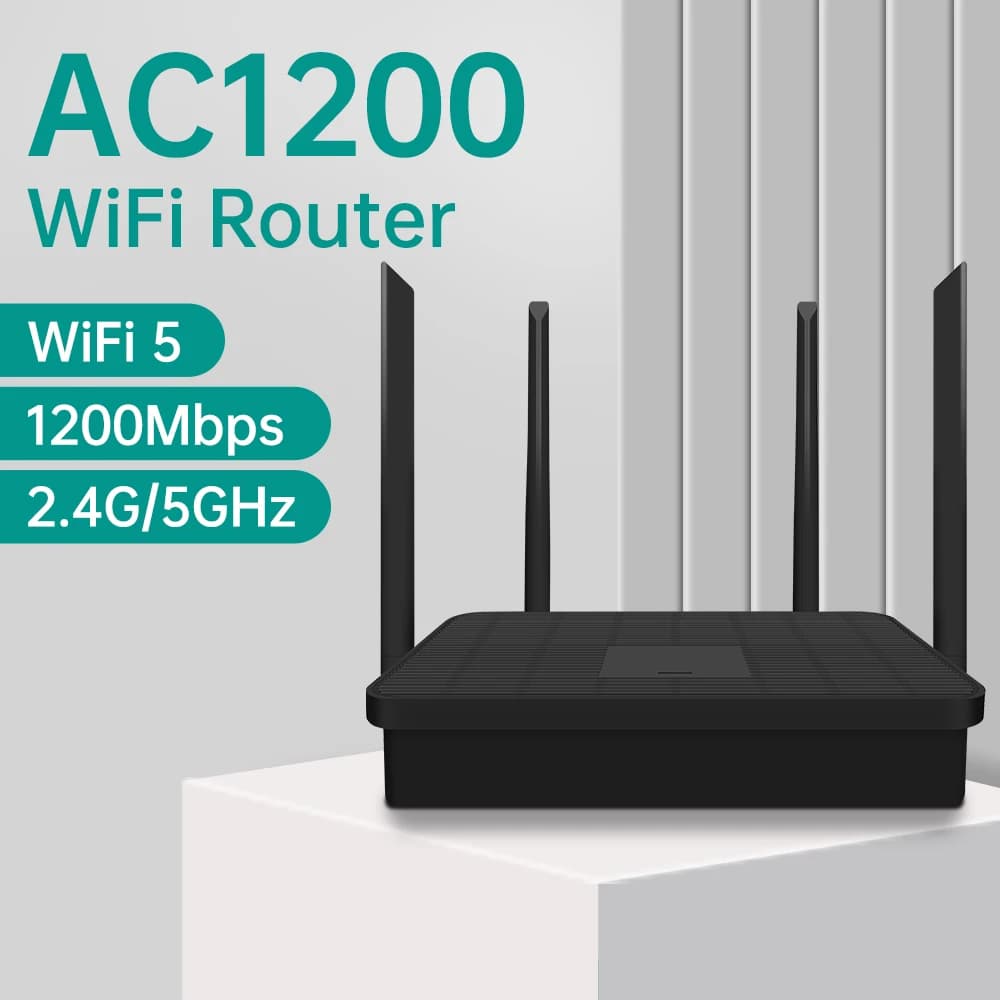 Router WiFi 1200Mbps WiFi 5 Rete Dual Band 2.4G/2.5GHz Punto di accesso Ripetitore Ethernet wireless Extender Wi-Fi con antenna