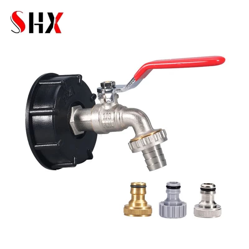 IBC Drum Ton Brass Water Angle Garden Water Connector Faucet Adapter Garden Pipe Connector Faucet