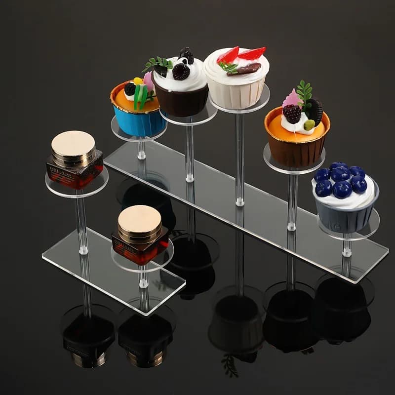 Espositore in acrilico per cupcake per gioielli, torta, dessert, decorazione per feste, profumo, bambola, espositore per gioielli