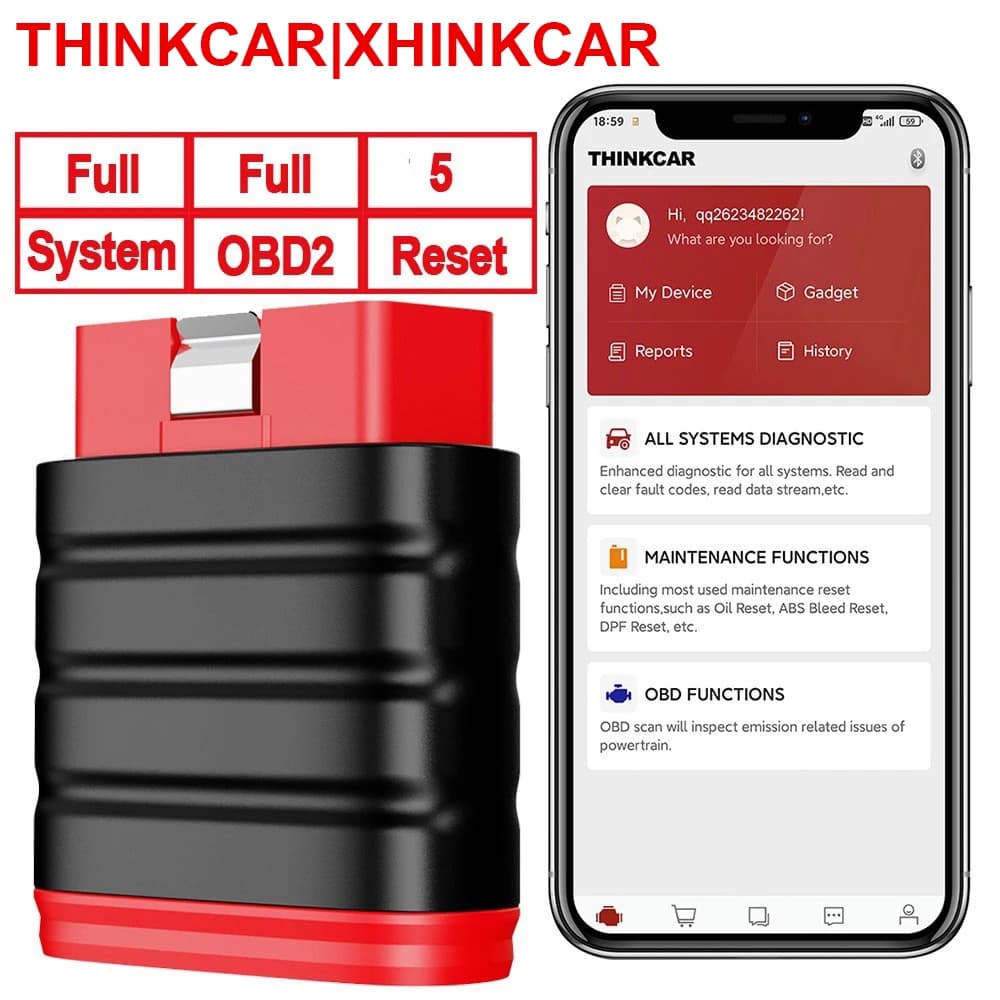 Thinkcar Thinksafe OBD2 Scanner Bluetooth lettore di codice Auto tutto il sistema di scansione 5 Reset OBD 2 strumenti di diagnostica Auto PK Thinkdiag
