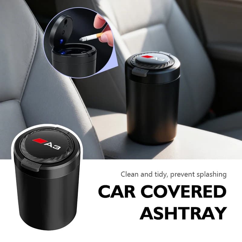 Car Portable Ashtray Garbag Can Multi-function Trash Bin For Audi S RS ABT A1 A2 A3 A4 A5 A6 A7 A8