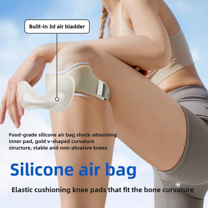 Airbag cinturino rotuleo in silicone ginocchiera sportiva grado professionale articolazione del ginocchio anti-fortunio traspirante esercizio all'aperto